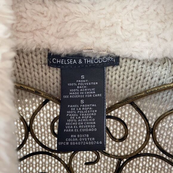 Chelsea&Theodore Faux Shearling Sweater Vest Sz S - Picture 4 of 11